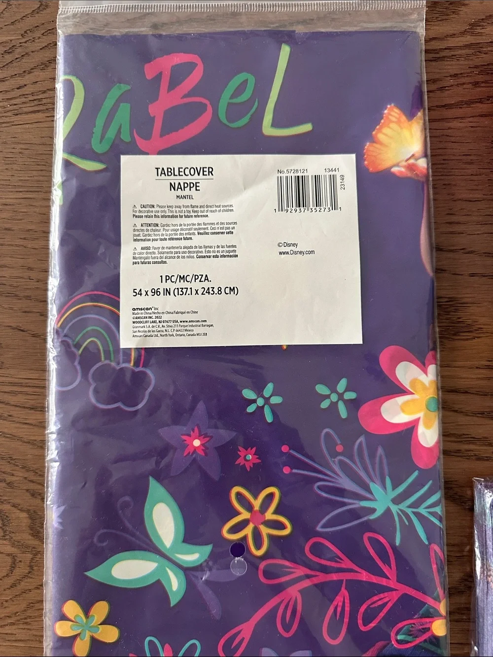 Disney Encanto Purple Floral Party Tableware Set with Teal Accents